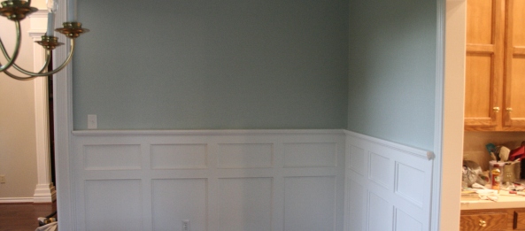 Wainscoting and crown moulding